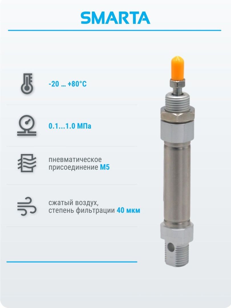 Пневмоцилиндр по ISO 6432 IA16x25-S